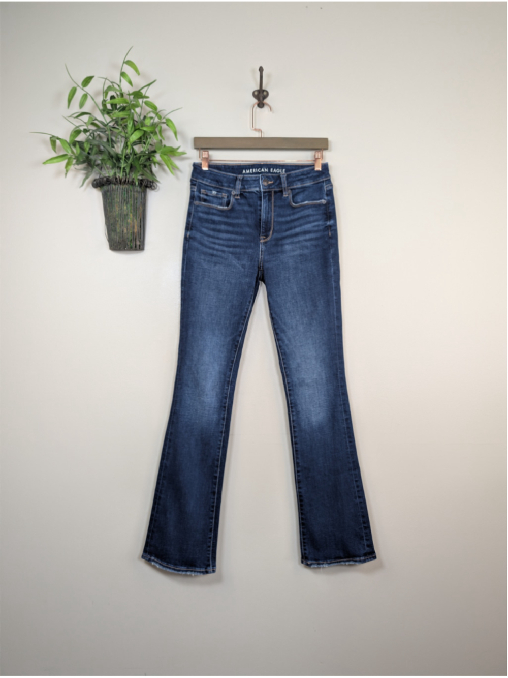 American Eagle 4 High Rise Skinny Kick Bootcut Jeans Next Level Stretch Dark